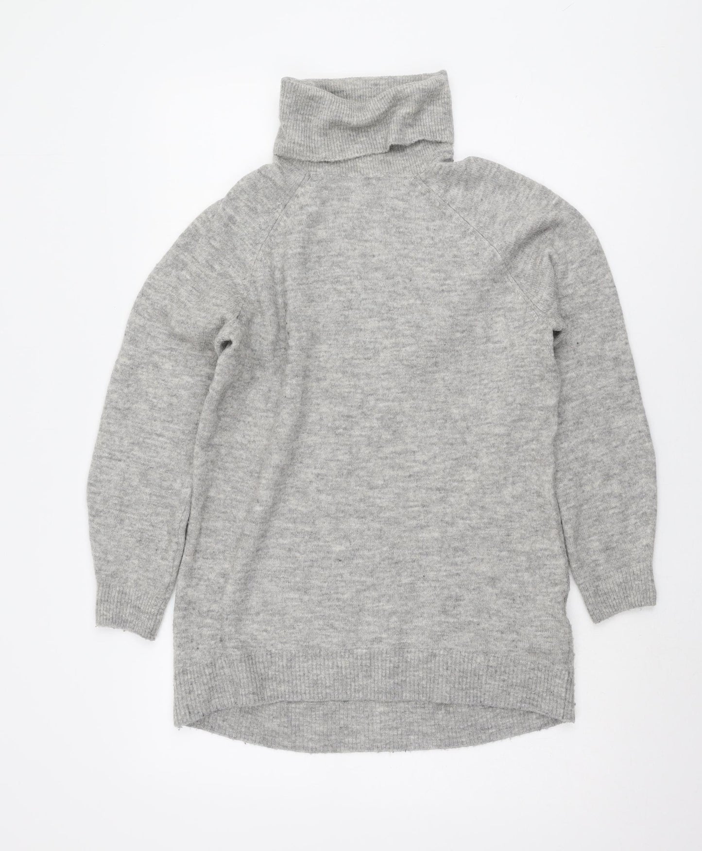 H&M Women's Grey Roll Neck Pullover Jumper XS