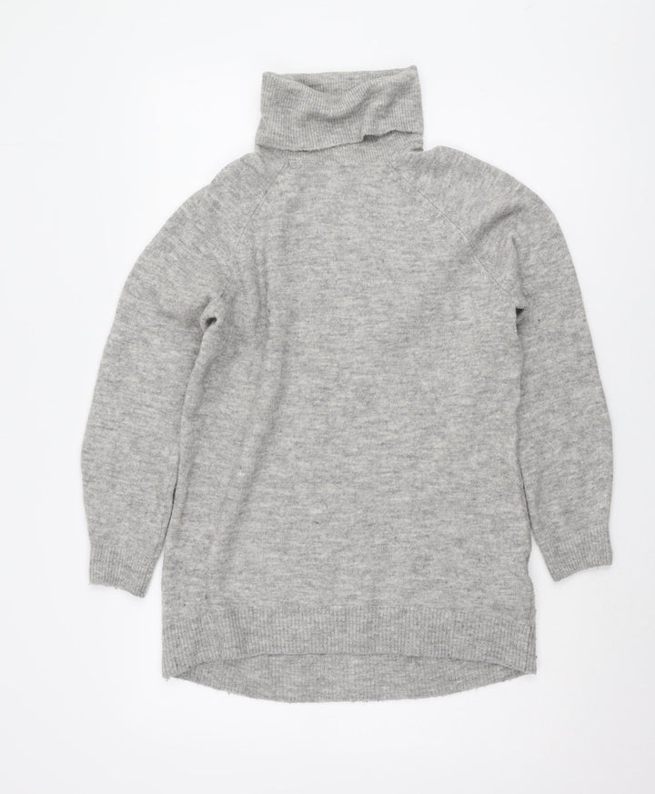 H&M Women's Grey Roll Neck Pullover Jumper XS