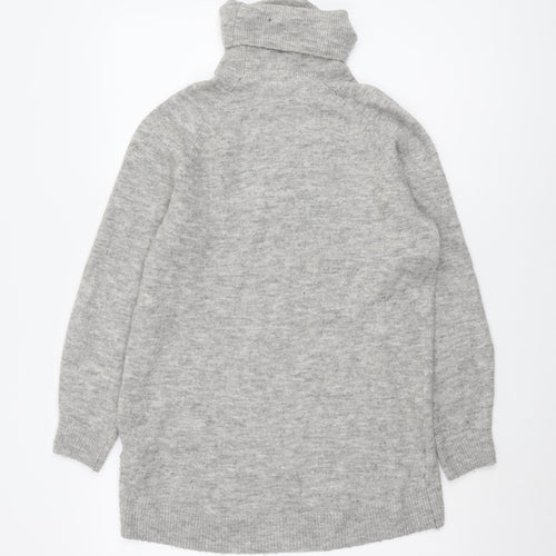 H&M Women's Grey Roll Neck Pullover Jumper XS