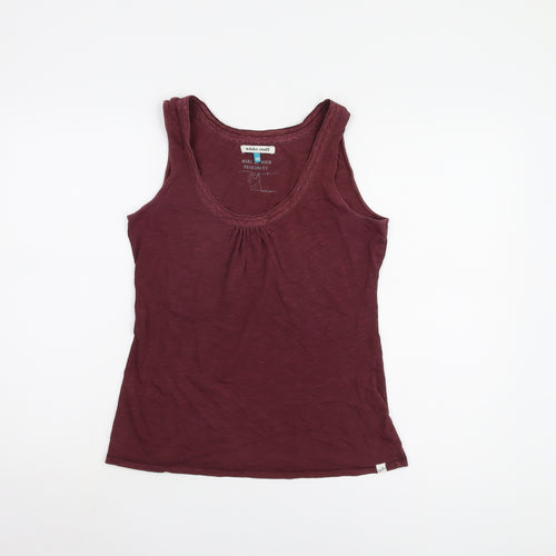 White Stuff Women's Red Tank Top Size 10 Cotton Scoop Neck