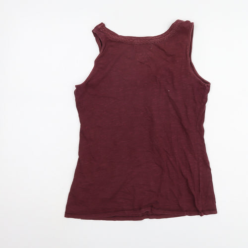 White Stuff Women's Red Tank Top Size 10 Cotton Scoop Neck