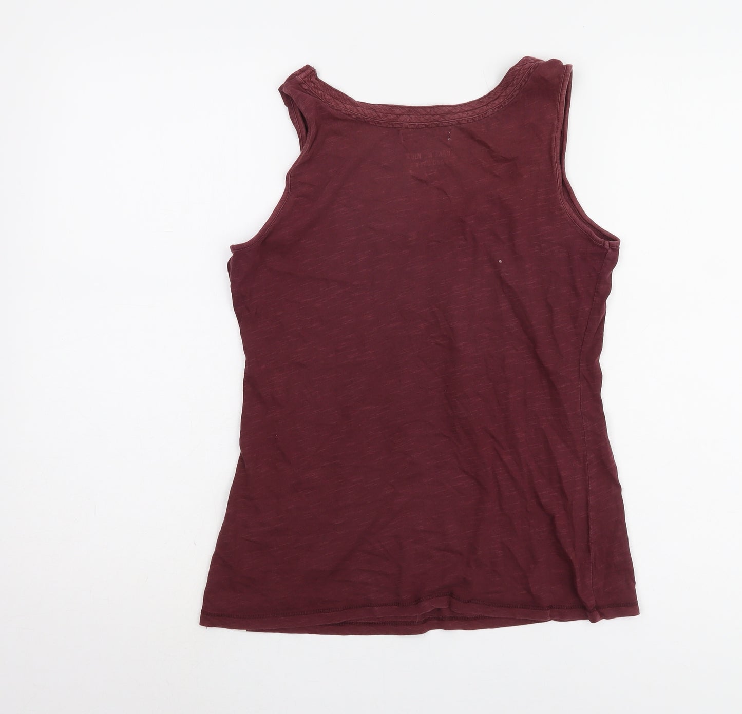 White Stuff Women's Red Tank Top Size 10 Cotton Scoop Neck