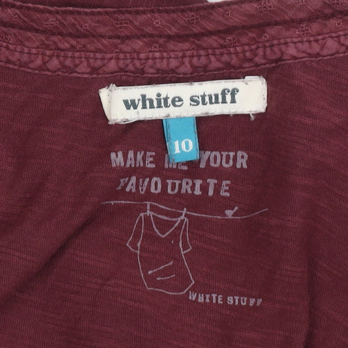 White Stuff Women's Red Tank Top Size 10 Cotton Scoop Neck
