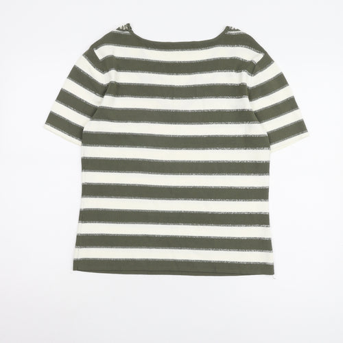 Roman Originals Women's Green Striped T-Shirt M