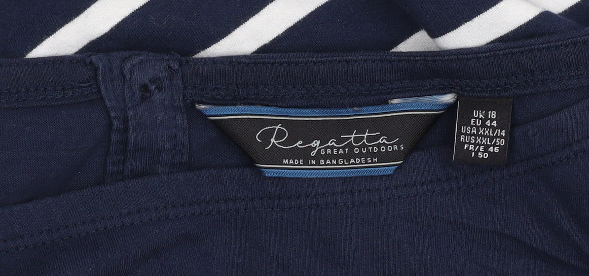 Regatta Women's Nautical Striped 3/4 Sleeve Top Size 18