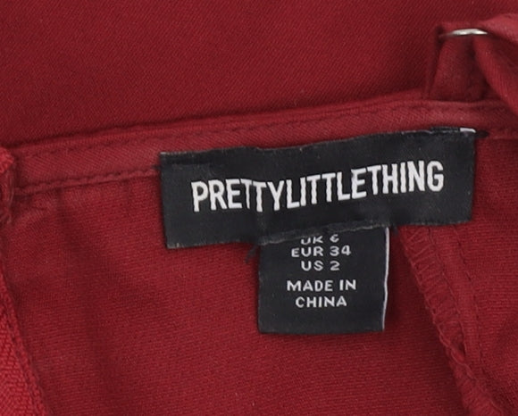 PrettyLittleThing Women's Red Camisole Tank UK 6
