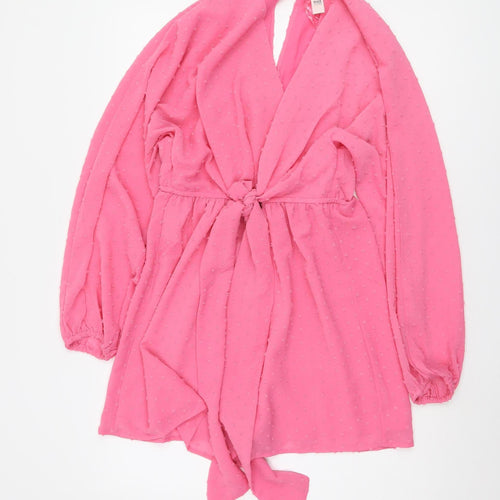 River Island Women’s Pink Playsuit, Size 12, Belted