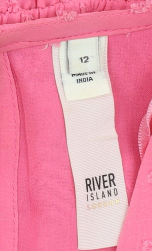 River Island Women’s Pink Playsuit, Size 12, Belted