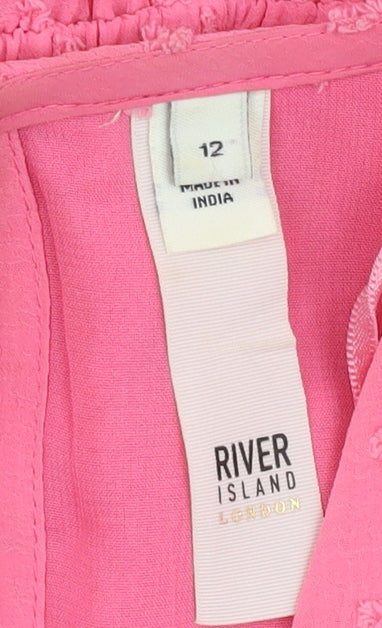River Island Women’s Pink Playsuit, Size 12, Belted