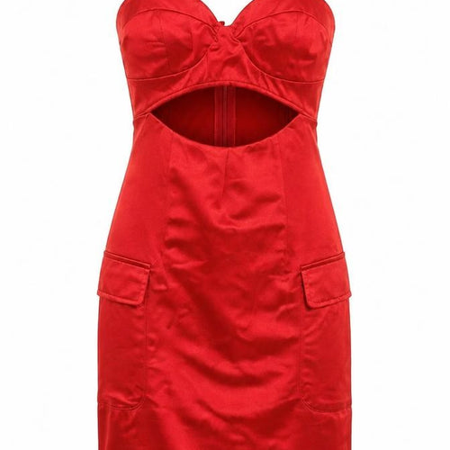Naanaa Women's Red Sleeveless Party Dress Size 8