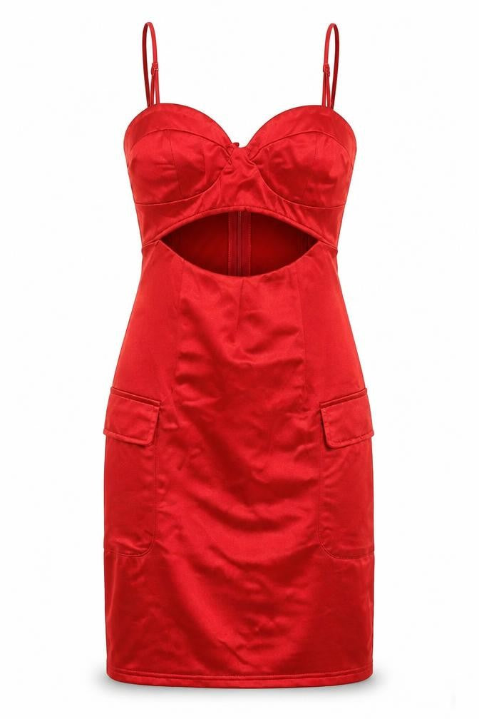 Naanaa Women's Red Sleeveless Party Dress Size 8