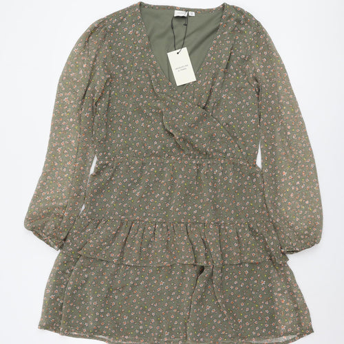 Jacqueline de Yong Green Floral Dress, Size 12