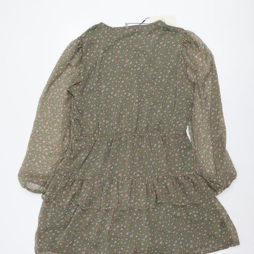 Jacqueline de Yong Green Floral Dress, Size 12