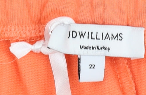 JD Williams Women's Orange Sweat Shorts Size 22
