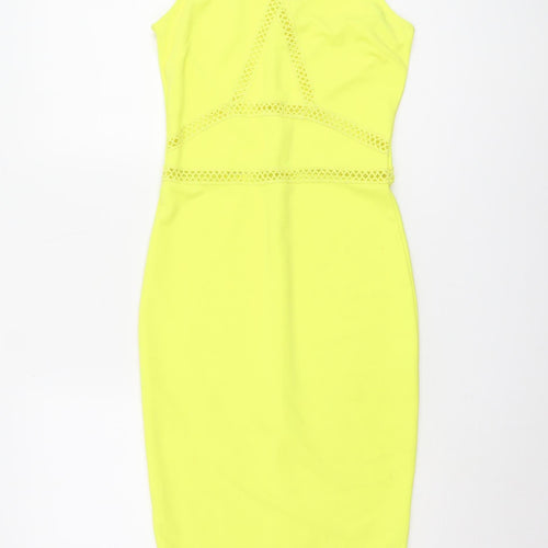 River Island Women's Yellow Bodycon Dress Size 6