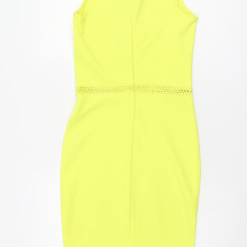 River Island Women's Yellow Bodycon Dress Size 6