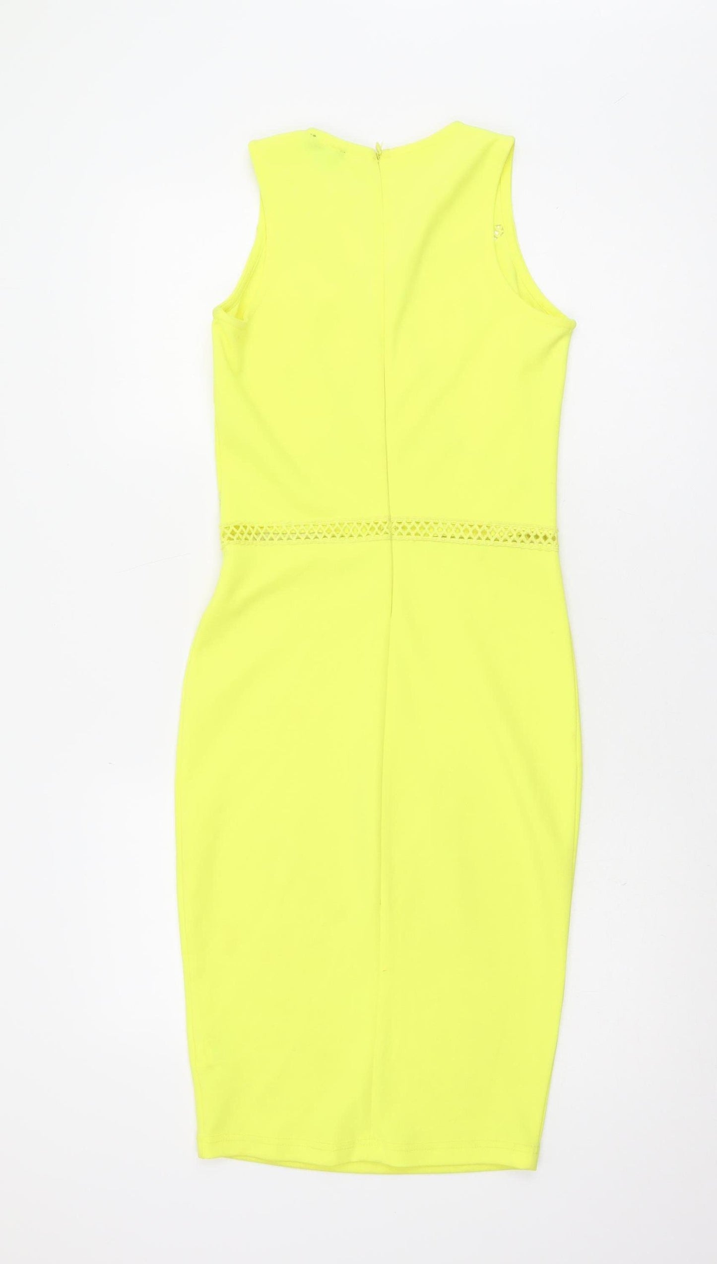 River Island Women's Yellow Bodycon Dress Size 6