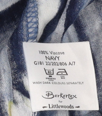 Berketex Women's Blue Floral Striped Skirt Size 14