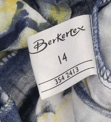 Berketex Women's Blue Floral Striped Skirt Size 14