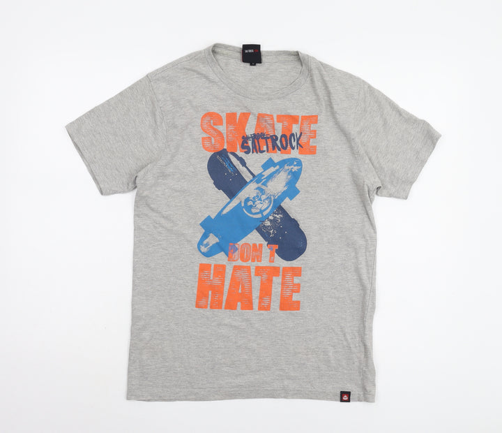 Saltrock Boys Grey Skateboarding T-Shirt Age 13 Graphic Tee