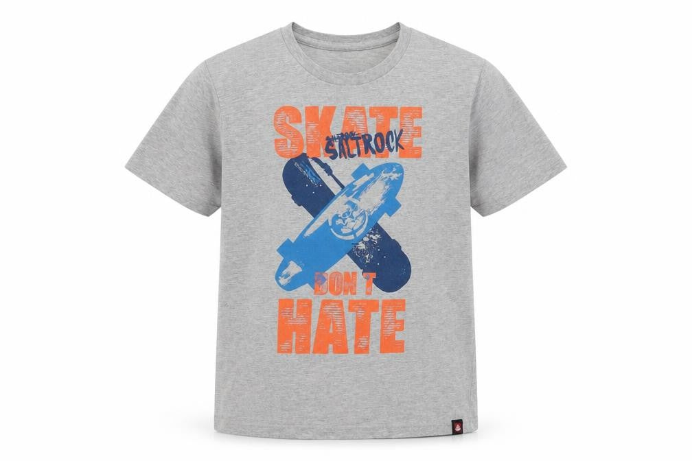Saltrock Boys Grey Skateboarding T-Shirt Age 13 Graphic Tee