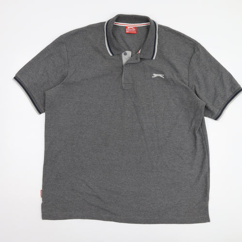 Slazenger Men's Grey 2XL Polo Short Sleeve