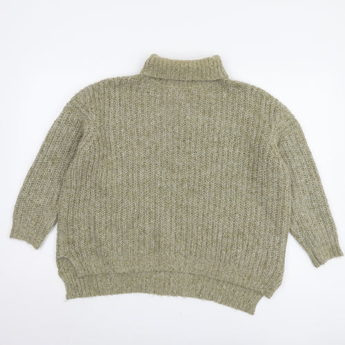 Zara Women’s Green Roll Neck Chunky Knit Jumper Size 5