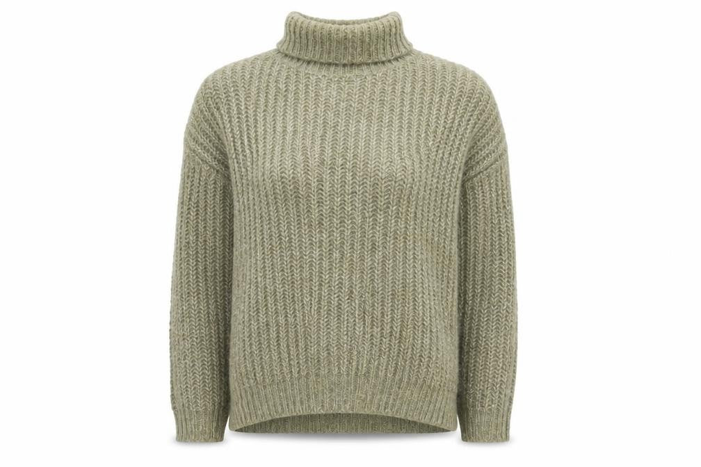 Zara Women’s Green Roll Neck Chunky Knit Jumper Size 5