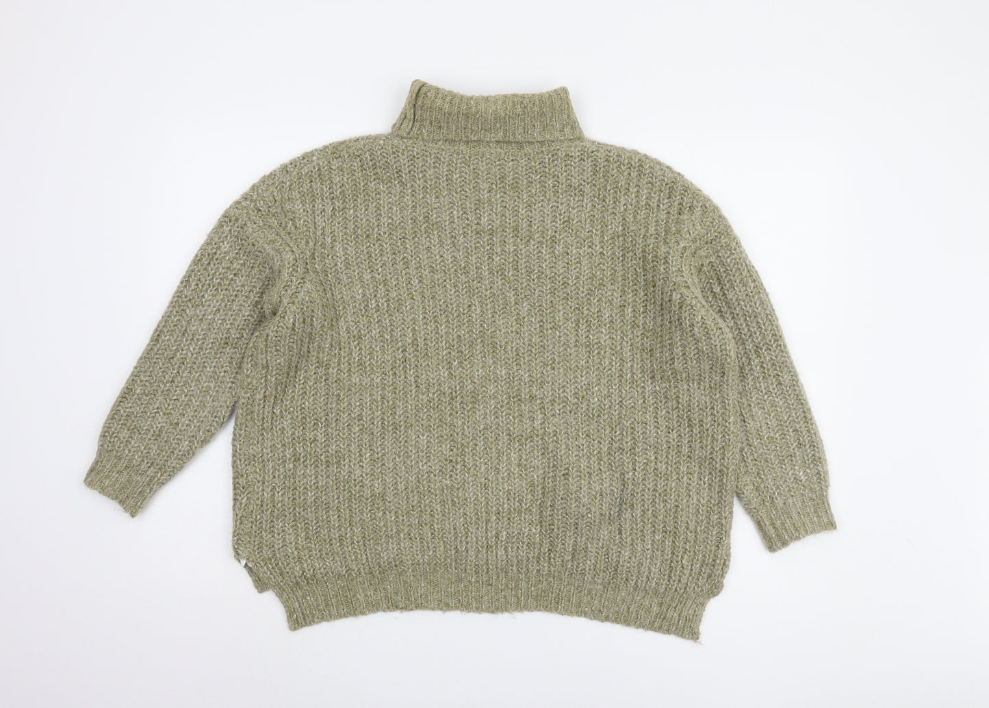 Zara Women’s Green Roll Neck Chunky Knit Jumper Size 5