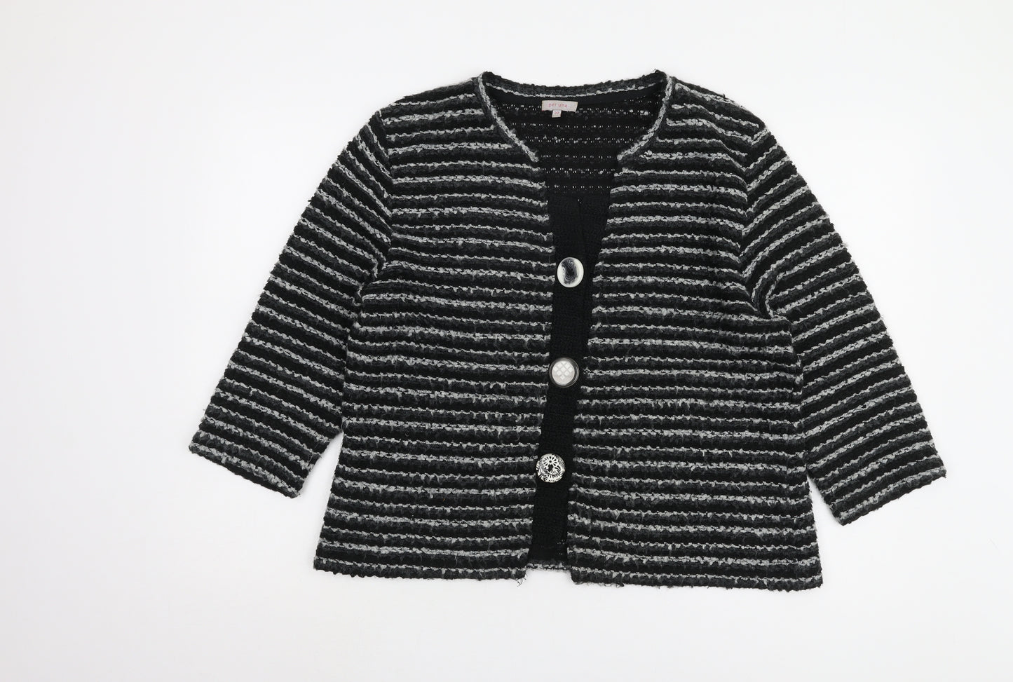 Per Una Women’s Black Striped Cardigan Size 20