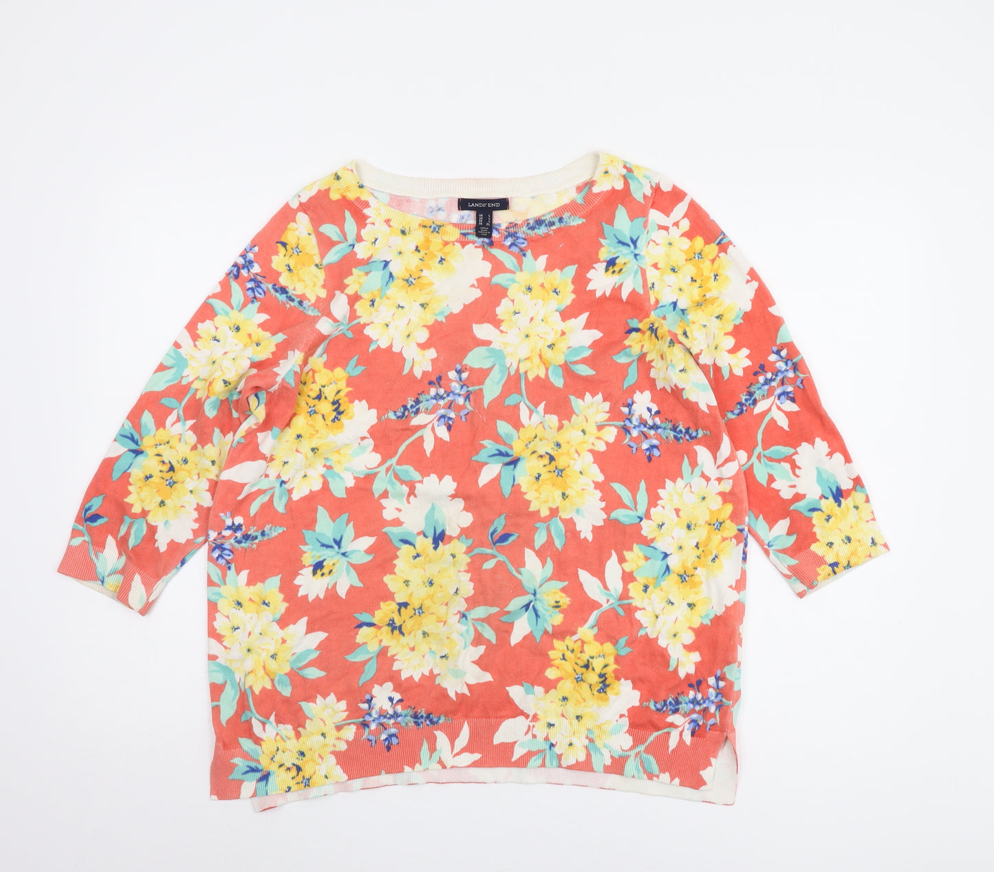 Lands' End Women's Multicoloured Floral Pullover - L