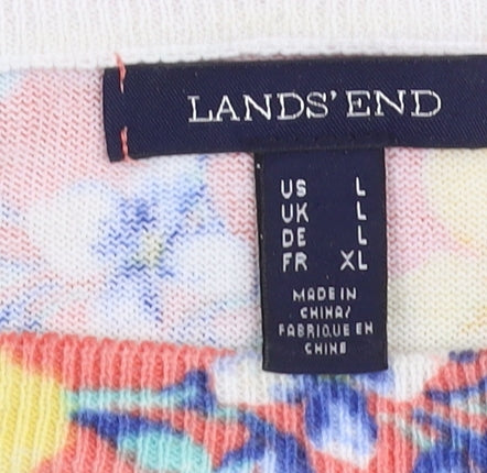 Lands' End Women's Multicoloured Floral Pullover - L