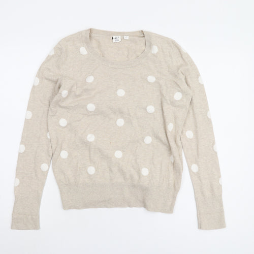 Gap Women’s Beige Polka Dot Pullover Jumper, Size S
