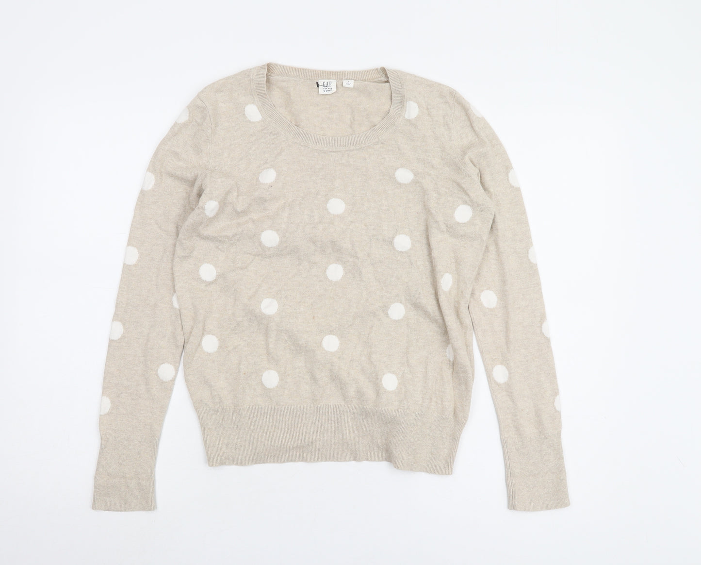 Gap Women’s Beige Polka Dot Pullover Jumper, Size S