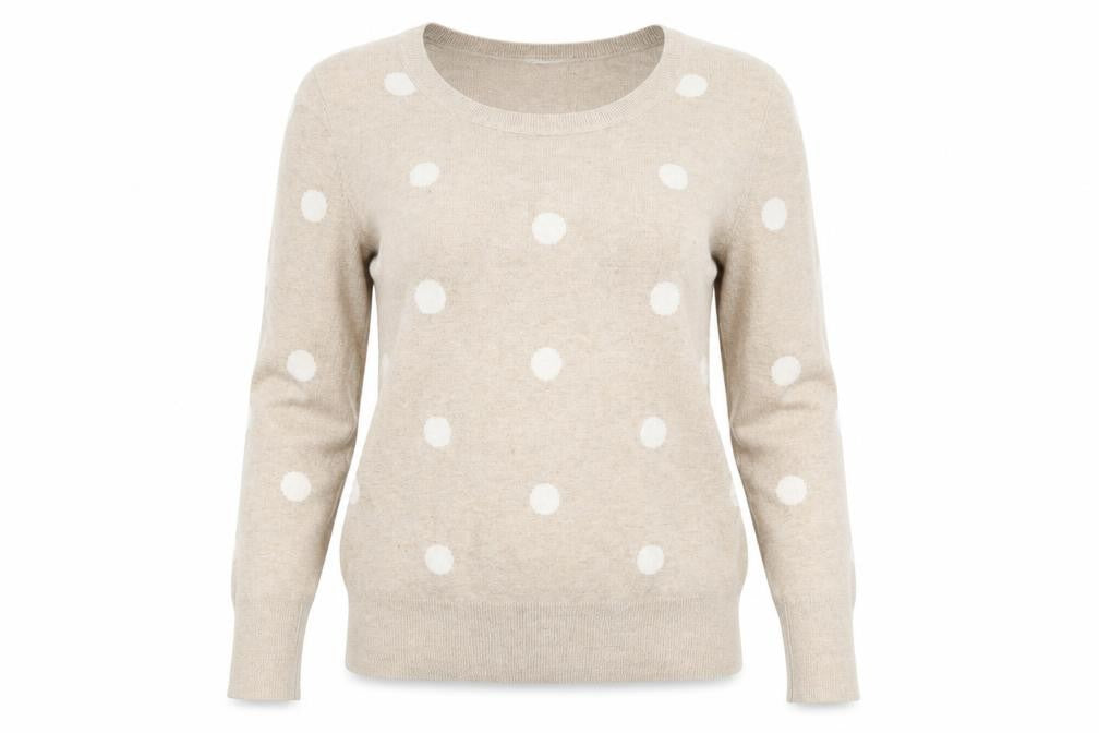 Front view of Gap Women’s Beige Polka Dot jumper, size S
