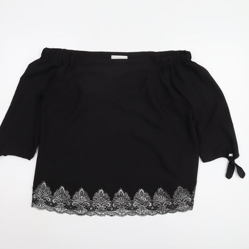 RJR John Rocha Black Off-Shoulder Top Size 14