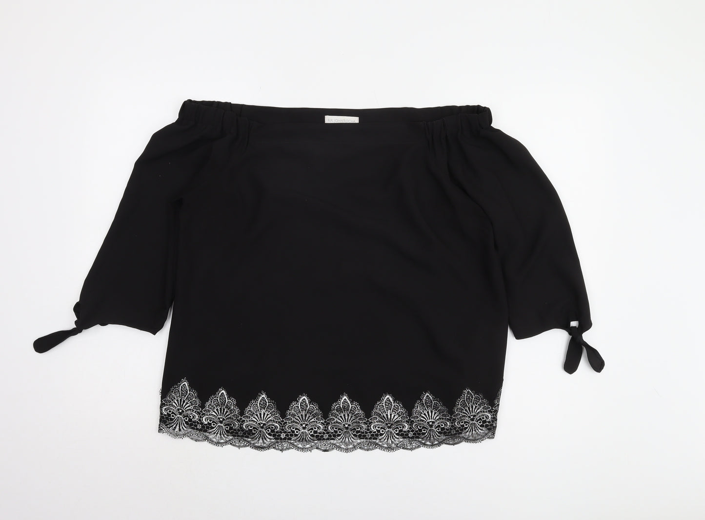 RJR John Rocha Black Off-Shoulder Top Size 14
