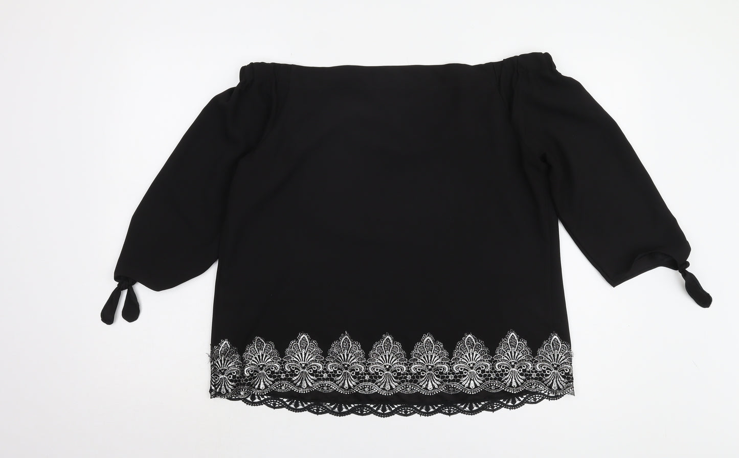 RJR John Rocha Black Off-Shoulder Top Size 14