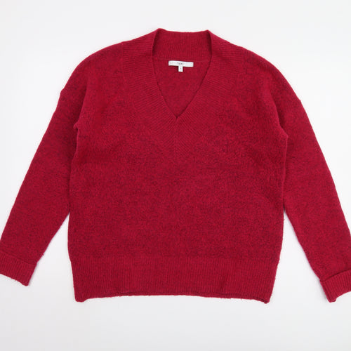 Next Women's Red V-Neck Pullover Jumper M