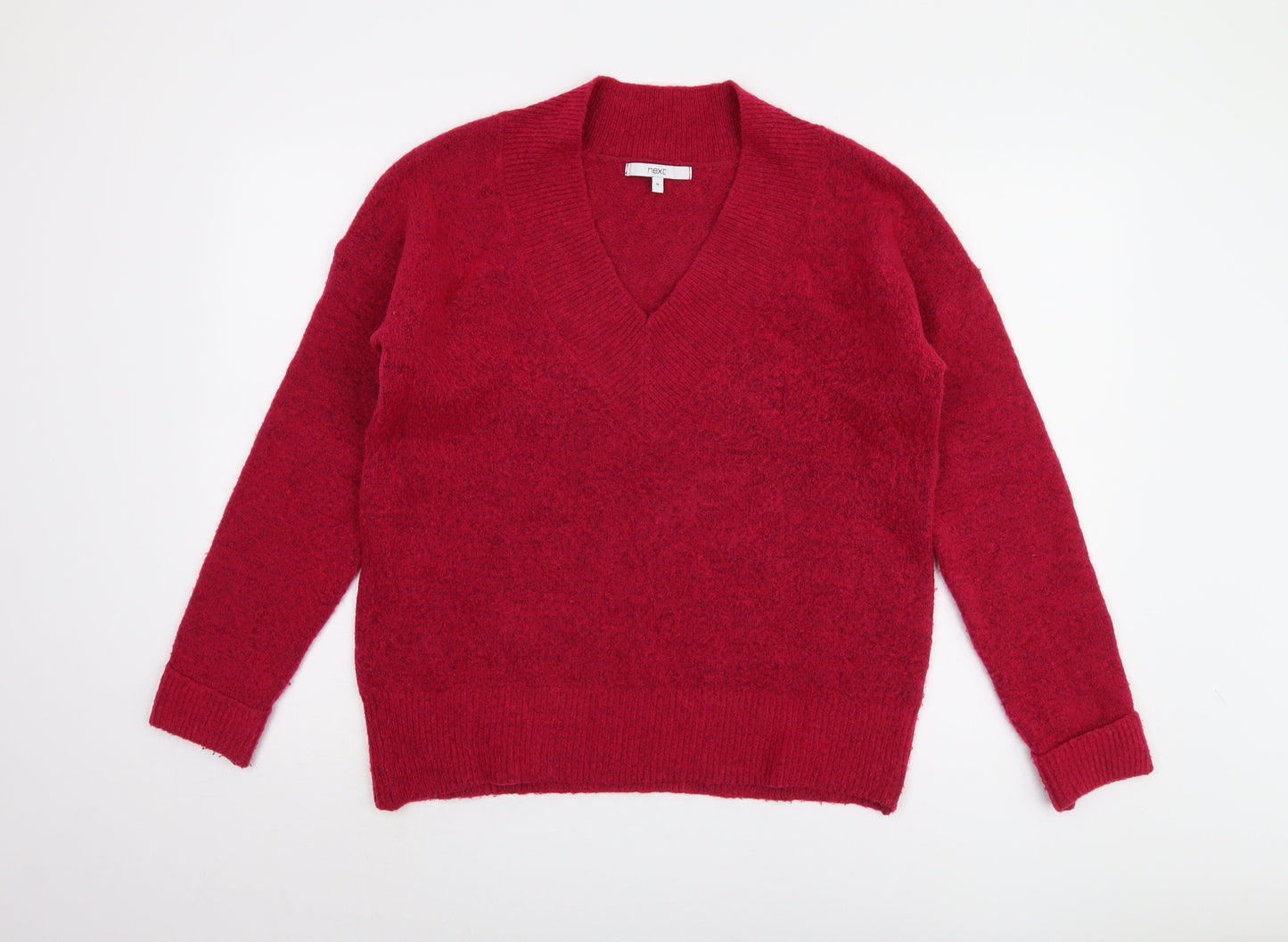 Next Women's Red V-Neck Pullover Jumper M