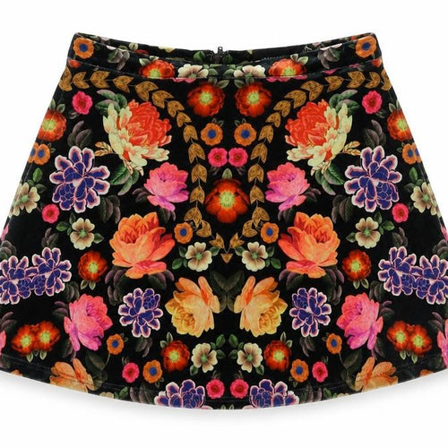 MINKPINK Women's Multicoloured Floral Velvet Skirt M