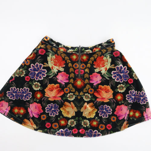 MINKPINK Women's Multicoloured Floral Velvet Skirt M