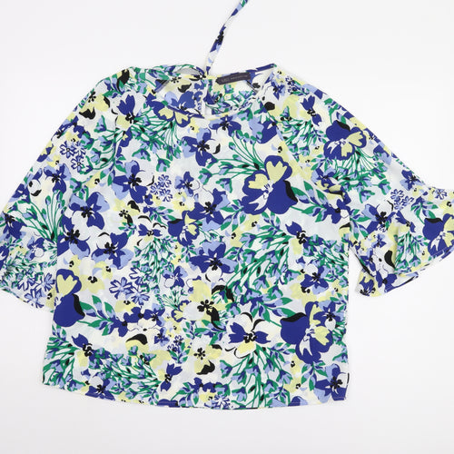 Marks and Spencer Women's Blue Floral Kimono Blouse 14