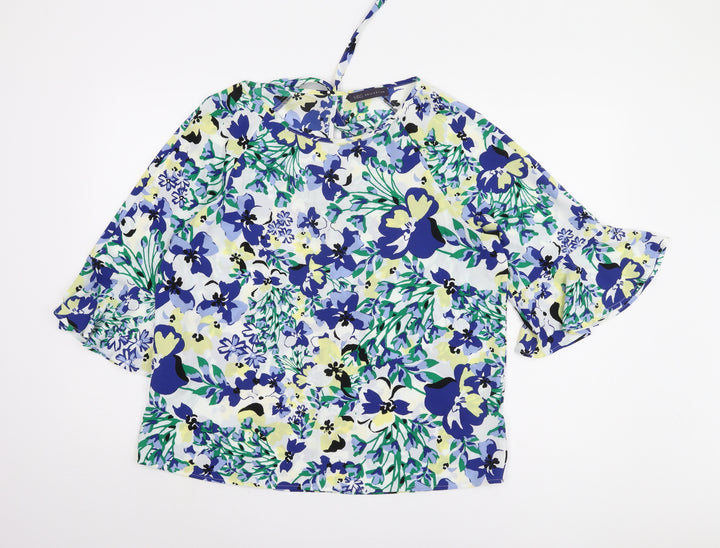Marks and Spencer Women's Blue Floral Kimono Blouse 14