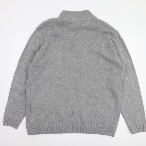 Cotton Traders Men’s Grey 2XL Henley Jumper