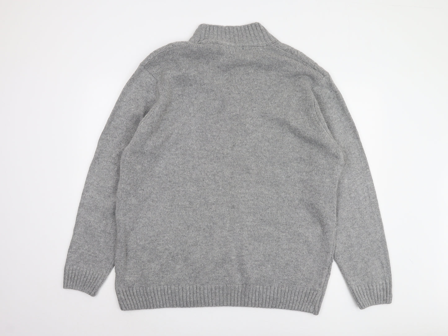 Cotton Traders Men’s Grey 2XL Henley Jumper