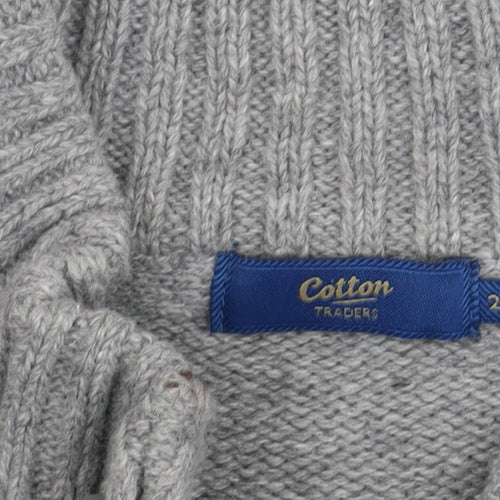 Cotton Traders Men’s Grey 2XL Henley Jumper