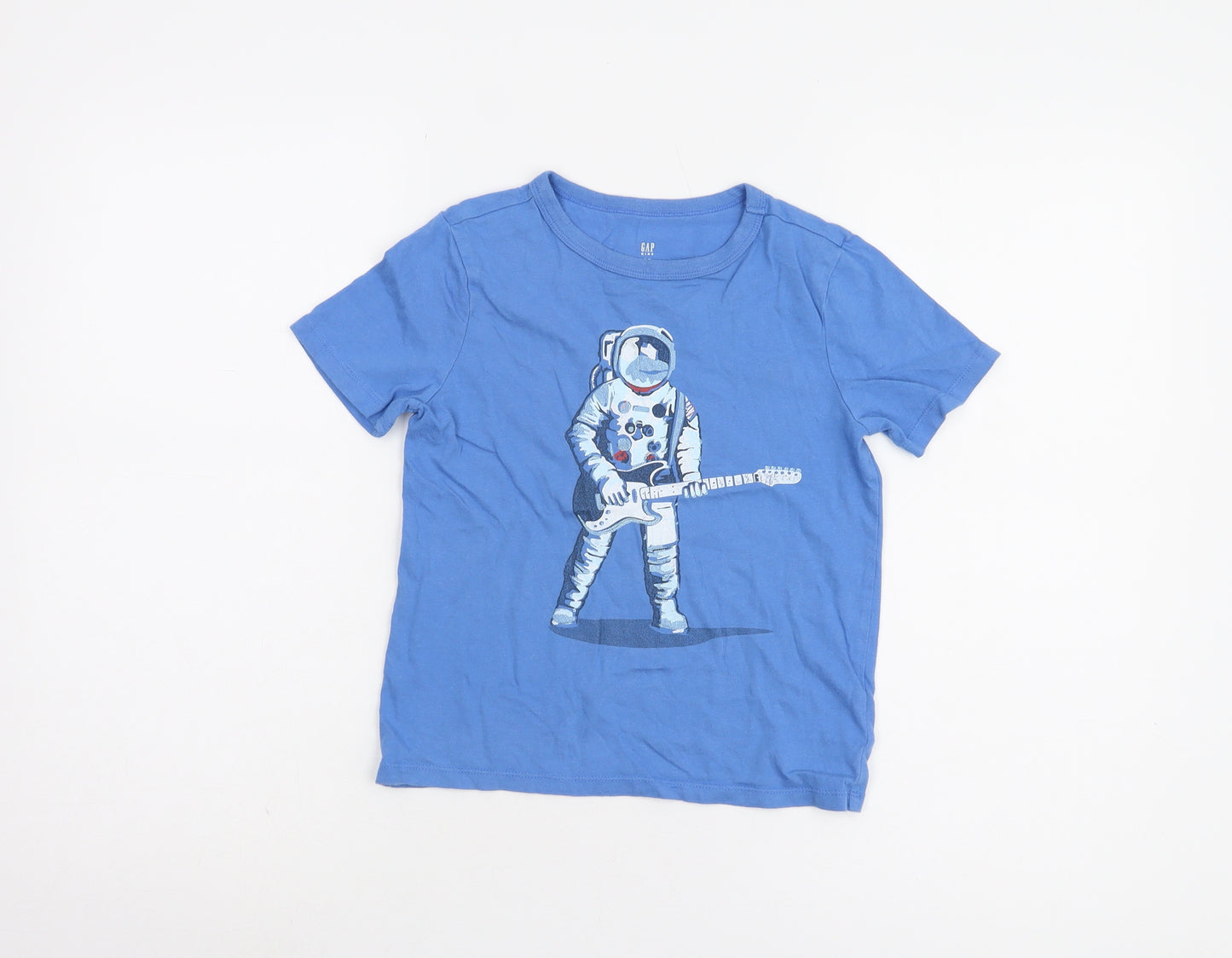 Gap Kids Boys Blue Space Guitar Graphic T-Shirt 6-7 Years