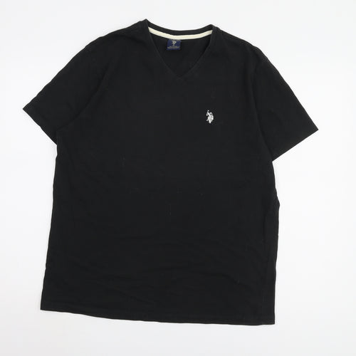 U.S. Polo Assn. Men's Black V-Neck T-Shirt Size M