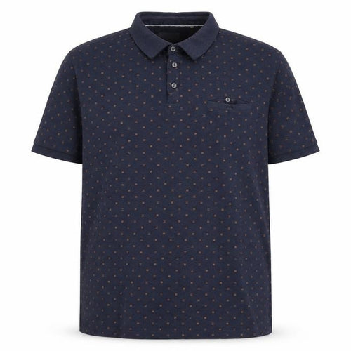 Racing Green Men's Blue Geometric 2XL Polo Shirt